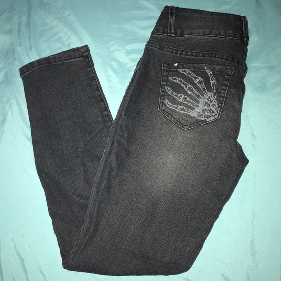 Skeleton Pockets Skinny Jeans - Picture 2 of 6